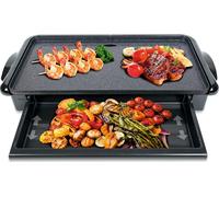 SOGO SS-10340 Plaque électrique ou à raclette revêtue de pierre. Grande surface de cuisson 26 x 46 cm. Chauffe rapidement. Compartiment amovible. Pour tous types de grillades.