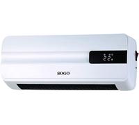 SOGO SS-18360 chauffage mural céramique divisé, 2000 watts PTC, capteur de fenêtre ouverte, minuterie hebdomadaire, thermostat numérique, fonction ventilateur, couleur blanche