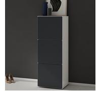 Sogood Meuble à Chaussures Blanc Mat et Gris Noir Mat 45x120cm Rangement Armoire à Chaussures 6 Compartiments Range-Chaussures 02