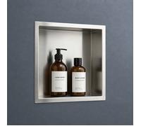doporro Niche de Douche à Carreler Argent 30x30cm Étagère Murale à Encastrer en Acier Inoxydable 1 Pièce