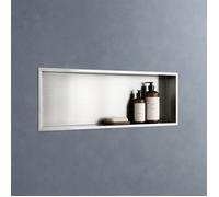 doporro Niche de Douche à Carreler Argent 30x90cm Étagère Murale à Encastrer en Acier Inoxydable