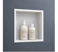 Sogood® Niche de Douche à Carreler Blanche 30x30cm Étagère Murale à Encastrer en Acier Inoxydable 1 Pièce