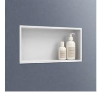 doporro Niche de Douche à Carreler Blanche 30x60cm Étagère Murale à Encastrer en Acier Inoxydable 1 Pièce