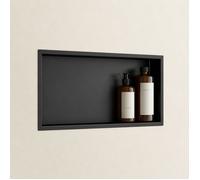 doporro Niche de Douche à Carreler Noir 30x60cm Étagère Murale à Encastrer en Acier Inoxydable 1 Pièce