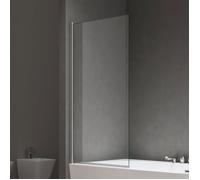 Sogood® Paroi de Baignoire 80x140 cm Pare Baignoire 1 Volet Verre Trempé Transparent Montage Réversible Cortona201K
