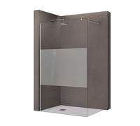 Sogood Paroi de douche à l'italienne 70cm avec bande opaque pare-douche Bremen2MS 70x200 verre de sécurité 10mm stabilisateur rectangulaire
