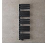 Sogood Radiateur de Salle de Bain Sèche-Serviette 131x40cm Radiateur à Eau Chaude ou Électrique Gris Noir Sèche-Serviettes Design
