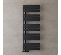 Sogood Radiateur de Salle de Bain Sèche-Serviette 131x50cm Radiateur à Eau Chaude ou Électrique Gris Noir Sèche-Serviettes Design