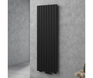 Sogood Radiateur pour Chauffage Central 180x61cm Radiateur à Eau Chaude Panneau Double Couches Vertical Noir-Gris FV