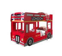 SOHO - Lits Superposés 90x200cm Style Bus Londres avec Leds