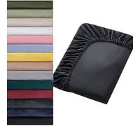 Soifox Drap-housse en jersey chaud, de 140 x 200 cm à 160 x 200 cm, en polaire peluche, doux, moelleux, toucher cachemire, pour lit à sommier tapissier, surmatelas, anthracite, avec élastique