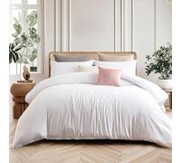 Soifox Parure de lit super king size en microfibre unie avec housse de couette et 2 taies d'oreiller assorties, ultra douce, infroissable, respirante (Super King (220 x 260 cm)