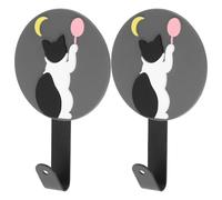 SOIMISS 2 Pièces Crochets Muraux Chat J2 sans Perçage, en Métal | Installation Facile, Surface Caoutchouc et Colle, Style Assorti, pour Toute Pièce Maison Plusieurs styles