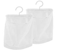 SOIMISS 2 Pièces Sacoche de Rangement Murale en Filet Blanc pour Pinces à Linge et Oignons, Fonctionnalité Polyvalente et Résistance Supplémentaire, Usage Maison et Voyage, Lot