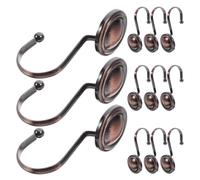 SOIMISS 24 Pièces Crochets de Rideau de Rustiques Ronds Plats en Fer | Style Vintage, Usage en Salle de Bain, Support Robuste pour Rideaux Lourds, Couleur Marron