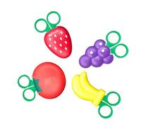 SOIMISS 4 Pièces Ciseaux en Acier Inoxydable de Fruits pour Garçon et Filles, Sécurité Portable et Pratique, Fournitures Scolaires Créatives pour Garçons et Filles à Partir de 4 Ans