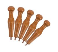 SOIMISS 5 Pièces Crochet à Vêtements en Bois pour Porte-manteau | Bois Khaki, Tige Filetée Courbée, pour Chambre et Entrée, Rangement Stable pour Chapeaux
