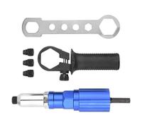SOIMISS Adaptateur de Perceuse à Rivets, Convertisseur de Rivets Électriques, Kit en Alliage D'aluminium et Plastique, Bleu, pour Métal, Atelier et Assemblage Automobile