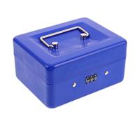 SOIMISS Boîte à Monnaie Verrouillable Petite avec Plateau Métal Épais Bleu Codes Caisse Portable Sécurisée avec Poignée pour Bureau et Maison