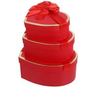 SOIMISS Boîte Présent Cœur en Carton Rouge Couvercle pour Coffret Parfum et Présents d'Anniversaire ou Saint-Valentin