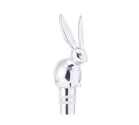 SOIMISS Bouchon de Bouteille de Vin Couleur Argenté Réutilisable en Alliage de Zinc Forme Tête de Lapin, Scellé sous Vide, Accessoire Créatif pour Bar à Domicile et Pâques