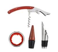SOIMISS Coffret Ouvre-Bouteille de Vin Rouge 3 Pièces Tire-Bouchon à Spirale Épaisse en Acier Inoxydable et Manches en Bois Léger pour Fêtes Entre Amis et Famille
