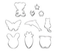 SOIMISS Ensemble de 10 Emporte-pièces en Acier Inoxydable Argenté, Moules à Biscuits Solide et Faciles à Nettoyer, Forme Lapin pour Pâtisserie et Fête D'garçon et Filles