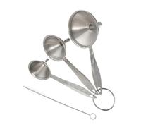 SOIMISS Entonnoirs Mini et Brosse de Nettoyage en Acier Inoxydable avec Filtre Maille Fine Ensemble de 3 pour Transfert Précis de Liquides Cuisine