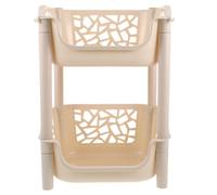 SOIMISS Étagère de Rangement Multi-Niveaux 2 Niveaux PP Beige pour Bureau | Salon et Bureau, Grosse Capacité, Supporte les Objets Lourds, Montage Simple, Style Moderne