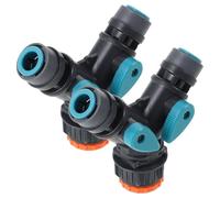 SOIMISS Garden Hose Splitter 2 Way 2pcs, Y-Shaped Water Connector, Push-to-Connect Design, 12mm PE Hard Pipe and Standard Hose for Garden Zones