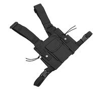 SOIMISS Gilet de Sécurité Professionnel avec Sacoche pour Radio Pochette Poitrine Ajustable Noir Petit pour Randonnée Activités de Plein Air