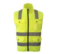 SOIMISS Gilet de Sécurité Réfléchissant Taille M Jaune Ajustable Élastique | Polyester, Visibilité Accrue pour Nuit et Vélo, Coupe Entièrement Réglable, Usage Sportif Quotidien