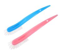 SOIMISS Lot de 2 Brosses Multifonctions pour Biberons en Plastique Poils en Nylon Rigides Bleu et Rose Nettoyant pour Bouteilles et Gourdes Outil de Nettoyage pour Parois Intérieures