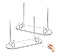 SOIMISS Lot de 2 Supports en Acrylique Transparent pour Mini-assiettes, Présentoirs Polyvalents Compacts Base Transparente, pour Décoration, Rangement Bijoux et Papeterie la Maison