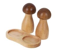 SOIMISS Moulin à Poivre Manuel Réglable Champignon en Bois D'acacia, Broyeur Sel Multifonction, Poivrière Rechargeable, Ensemble 2 Pièces Socle en Chêne Naturel Cuisine et Barbecue