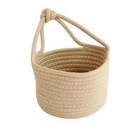 SOIMISS Panier Suspendu en Corde de Coton Kaki Rond, Organisateur D'articles Divers pour Rangement Mural, Panier de Rangement Tressé pour Accessoires Maison, Conteneur Décoratif