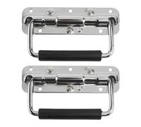 SOIMISS Poignées Pliantes à Ressort Résistantes à la Corrosion Lot de 2 en Fer Argenté pour Flight Cases et Étuis D'instruments