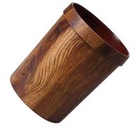 SOIMISS Poubelle vintage conteneur à imitation bois marron grande capacité en PP, style classique surface grain de bois antique, pratique pour le salon et