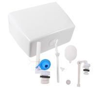 SOIMISS Réservoir de Chasse D'eau Blanc en Plastique Solide pour Toilettes Publiques et Scolaires avec Installation Facile et Kit Complet de Pièces pour Montage Mural