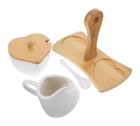 SOIMISS Sucrier avec en et Pot à Lait en Céramique Blanche Ensemble pour Cuisine et Cadeau de Pendaison de Crémaillère