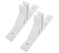 SOIMISS Support Fixe de Clôture en Bois Blanc 2 Pièces pour Jardin et Pelouse, Socle Robuste pour Petite Barrière et Grillage Extérieur
