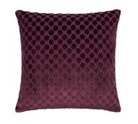 Soiree Coussin Garni de Velours, Motif Jacquard à Pois, 1 pièce, 43 x 43 cm, Bordeaux, 100% Polyester