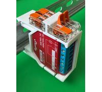 SOIXX Supporto DIN per Shelly Wave, Plus, Gen3, Gen4 e 2 WAGO, dritto bianco