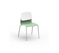 Sokoa Chaise collectivité Klik en polypropylène - Pieds métal - Vert / Blanc