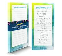 SOL Bloc-notes magnétique pour réfrigérateur, 21,5 x 10 cm, 80 feuilles détachables, compact, pratique et facile à utiliser, durable, idéal pour la planification des repas, les listes de courses et