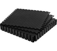 Sol de garage en PVC - dalles à clipser 513 x 513 x 5 mm - 16 pièces/4,21 m² - antidérapant - très résistant - structure en tôle striée - pour garage et atelier - noir