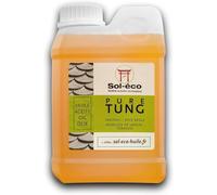 (Sol-éco) Huile Pure Tung | Protection et entretien du bois intérieur/extérieur | Contact alimentaire | Meubles de jardin, plan de travail, terrasse, cuisine, planches à découper, teck, parquet 1L