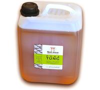 (Sol-éco) Huile Pure Tung | Protection et entretien du bois intérieur/extérieur | Meubles de jardin, plan de travail, terrasse, cuisine, planches à découper, teck (5, Kilogrammes)