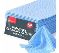SOL Lot de 100 chiffons de nettoyage jetables - Bleu - Chiffons de cuisine | Lot de 100 chiffons de nettoyage pour la maison, tous usages, bleu pour cuisine, salle de bain et nettoyage rapide des