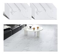 Sol PVC Adhesif Effet Marbre Blanc lle PVC Adhesive Sol Salle de Bain Cuisine Stickers Carrelage 60cm×30cm 12 Pièces SOLS PVC